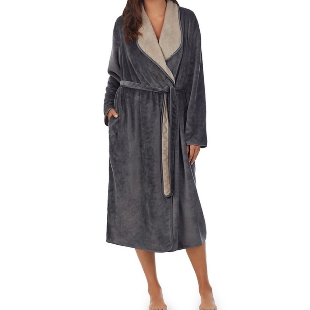 Kookaburra by Ugg Plush Grey and Beige Robe